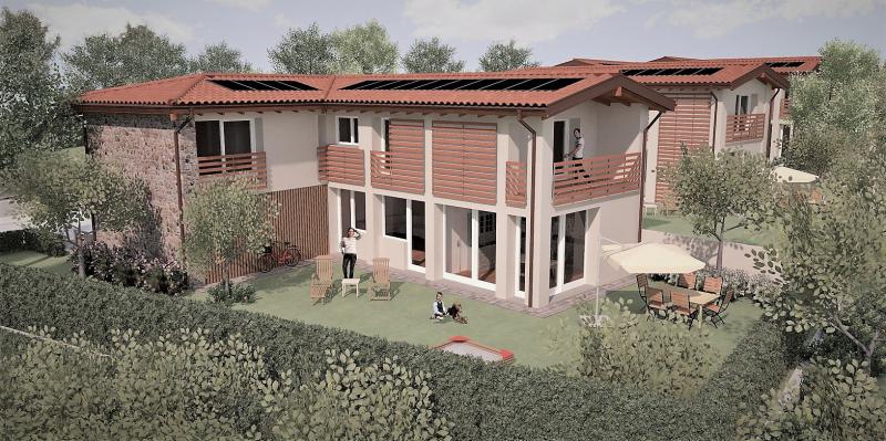 Quattro nuove unità residenziali, pensate come rustici annessi ad un’antica cascina